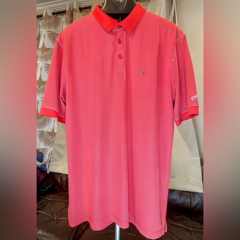 Callaway Red Opti-Dri Performance Polo Shirt XL